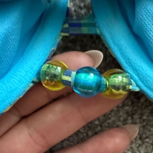 Striped Blue and Green Bikini Top Wild Fable Size M - Picture 4 of 5